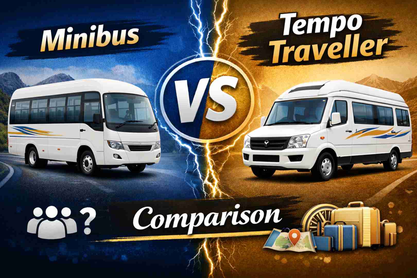 minibus vs tempo traveller comparison highlighting seating comfort, space, and suitability for group travel