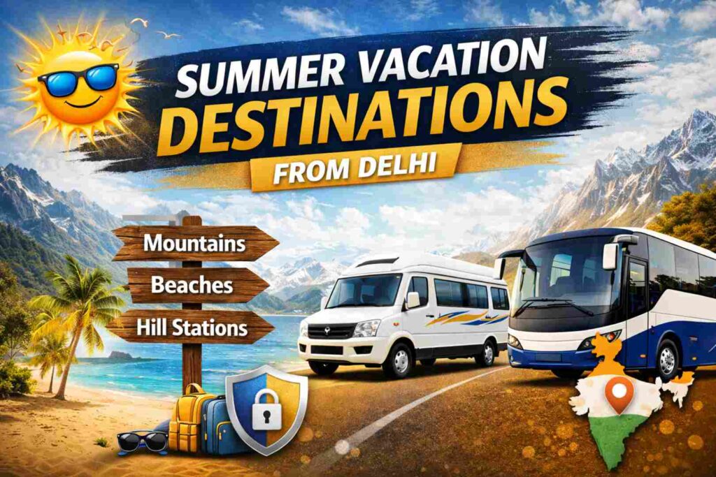 summer vacation destinations from Delhi showing hill stations and scenic road trip views